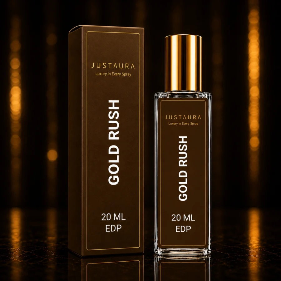 Gold Rush Pocket Perfume 20ml – Sweet Woody Amber EDP for Men | Apple, Cedar & Vanilla | JustAura - Image 3