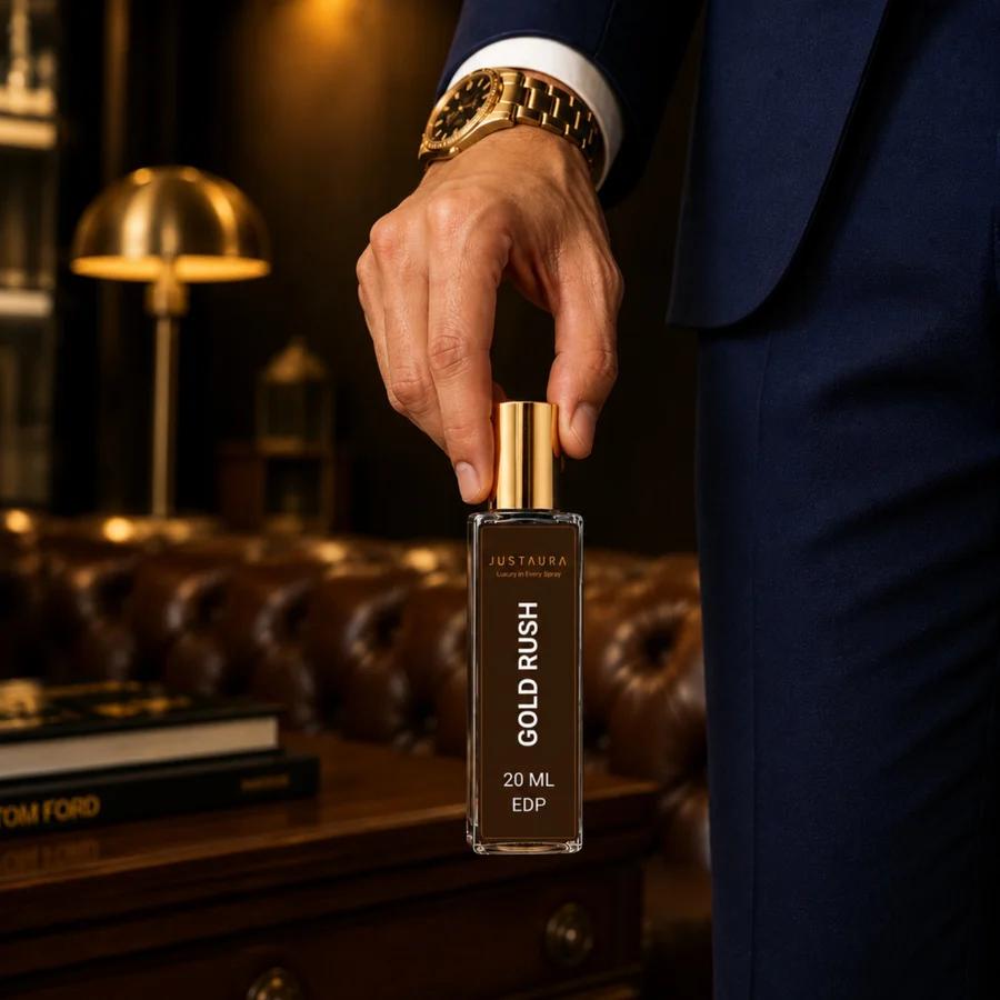 Gold Rush Pocket Perfume 20ml – Sweet Woody Amber EDP for Men | Apple, Cedar & Vanilla | JustAura - Image 9