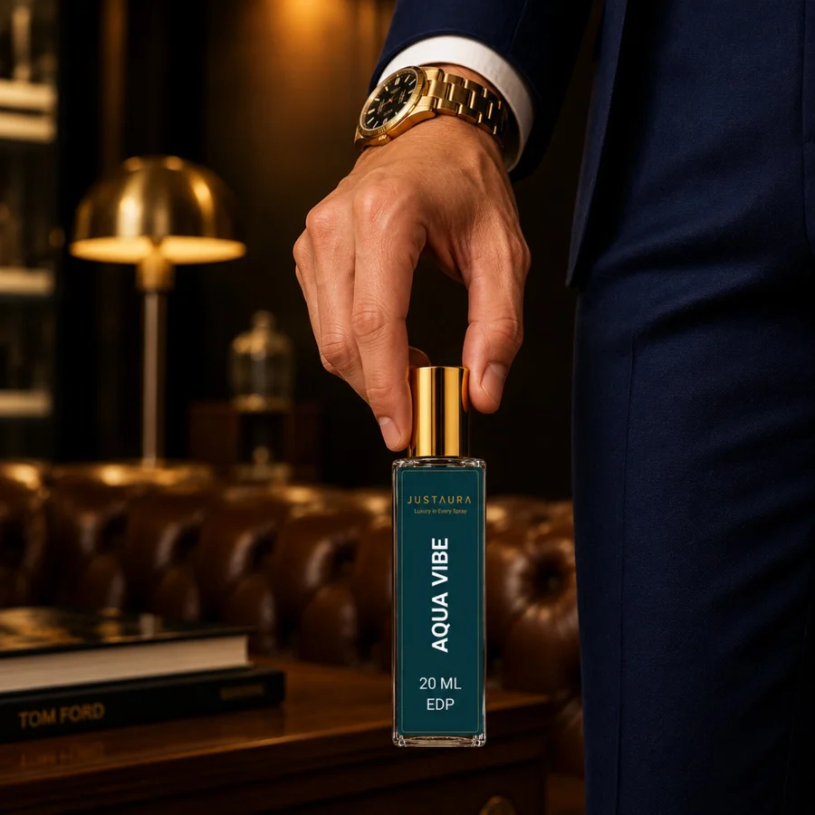 Aqua Vibe Pocket Perfume 20ml – Fresh Aquatic Unisex EDP | Sea, Mint & Musk | JustAura - Image 9