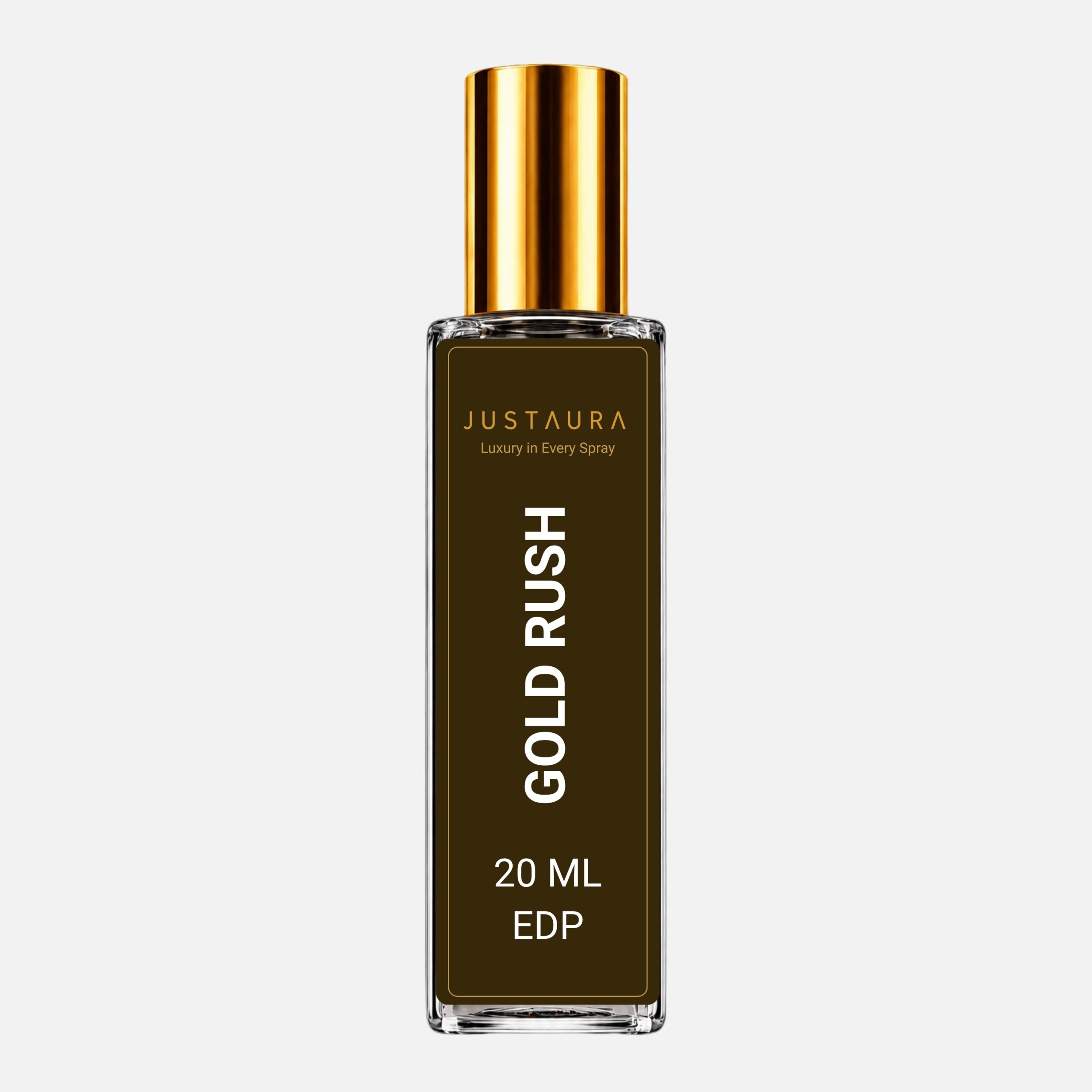 Gold Rush Pocket Perfume 20ml – Sweet Woody Amber EDP for Men | Apple, Cedar & Vanilla | JustAura